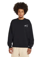 Bluzy męskie - Tommy Hilfiger Bluza Męska Tjm Tommy Signature Crew Czarna Dm0Dm15206 Bds Xxl - miniaturka - grafika 1