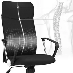 Fotel biurowy, krzesło biurowe Krzesło Biurowe Ergonomiczne Krzesło Obrotowe Wyściełane Siedzisko Pokrycie Materiałowe Regulowane I Przechylane Do 120 Kg Nośno - Fotele i krzesła biurowe - miniaturka - grafika 4