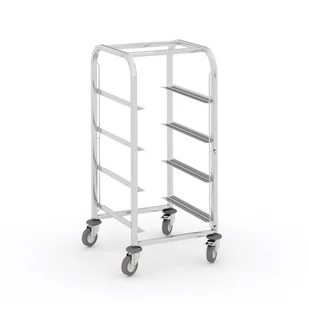 B2B Partner Wózek ze stali nierdzewnej na kosze do zmywarki, 4 poziomy, 1000x505x550 mm 434087 - Wózki na żywność - miniaturka - grafika 1