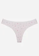 Majtki damskie - Białe Majtki Strongi z Drobnym Nadrukiem z Bawełną Clymeine - miniaturka - grafika 1