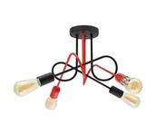 Lampy sufitowe - Lampa sufitowa Cambridge, 4-pkt., czarno-czerwona - miniaturka - grafika 1