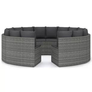 VidaXL Lumarko  8-częściowa sofa do ogrodu, z poduszkami, polirattan, szara 3064903 VidaXL - Sofy ogrodowe - miniaturka - grafika 1