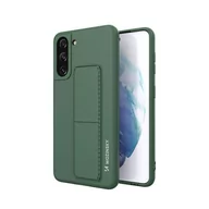 Etui i futerały do telefonów - Wozinsky Kickstand Case elastyczne silikonowe etui z podstawką Samsung Galaxy S21+ 5G (S21 Plus 5G) ciemnozielony - miniaturka - grafika 1