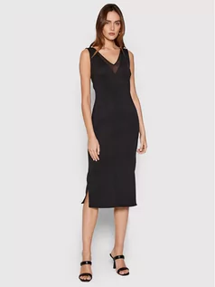 Sukienki - Calvin Klein Sukienka koktajlowa Technical K20K203814 Czarny Slim Fit - grafika 1