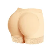 Odzież ciążowa - Majtki Push-Up Efekt Powiększenia Modelowanie Pośladków Koronka Beż Xxl - miniaturka - grafika 1