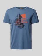 Koszulki męskie - T-shirt z prążkowanym okrągłym dekoltem - miniaturka - grafika 1