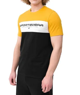 T-shirt męski 4FWSS24TTSHM1326 - żółty S - Koszulki męskie - miniaturka - grafika 1