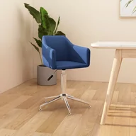 Krzesła - shumee shumee Obrotowe krzesło stołowe niebieskie obite tkaniną - miniaturka - grafika 1