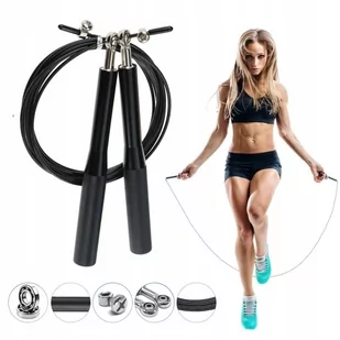 Skakanka Stalowa Z Łożyskami Regulacja Crossfit - Skakanki - miniaturka - grafika 1