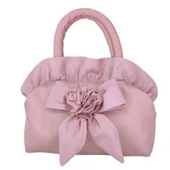 Torebki damskie - Mini Torebka z Kokardą na Imprezę Wesele Bal Różowa - miniaturka - grafika 1