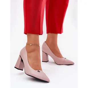 Czółenka Na Słupku Eleganckie Vinceza 62224 Różowe - Czółenka - miniaturka - grafika 1