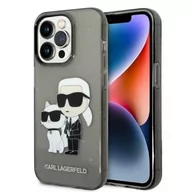 Etui i futerały do telefonów - Karl Lagerfeld Etui KLHCP14XHNKCTGK do iPhone 14 Pro Max 6,7" hardcase Gliter Karl&Choupette czarny/black - miniaturka - grafika 1