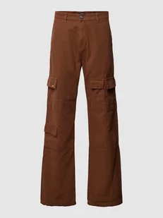 Spodnie cargo o kroju regular fit z aplikacją z logo model ‘Multi Pocket’ - Spodnie męskie - miniaturka - grafika 1