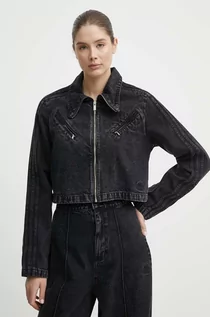 Kurtki damskie - adidas Originals kurtka jeansowa damska kolor czarny przejściowa IT7263 - grafika 1