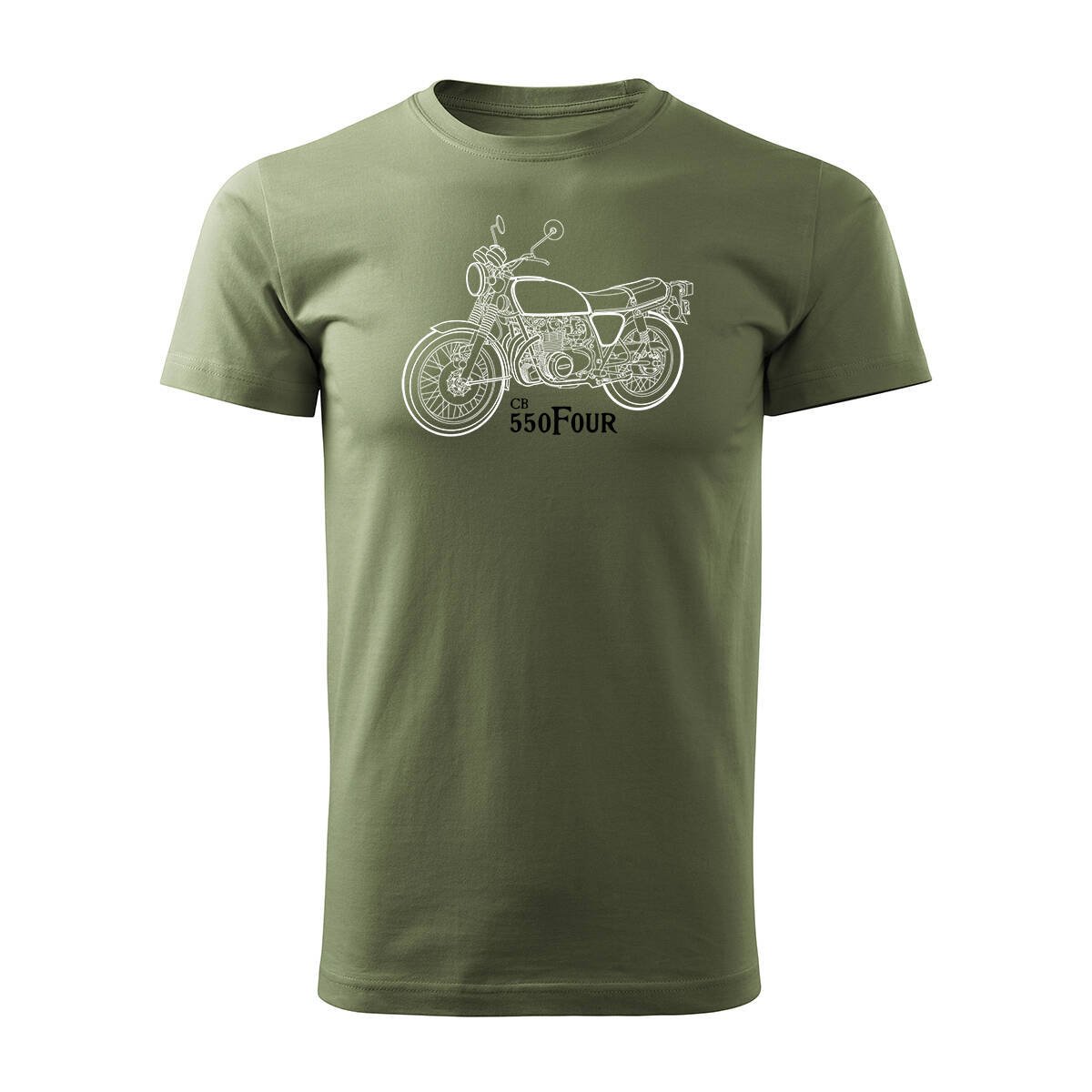 Koszulka z motocyklem na motor Honda 550 Four legend męska khaki REGULAR-XXL