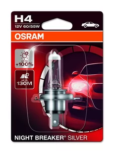 Żarówka OSRAM H4 Night Breaker Silver +100% (1 sztuka) - Żarówki samochodowe - miniaturka - grafika 1
