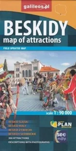 Beskidy map of attractions, 1:90 000 Plan - Atlasy i mapy - miniaturka - grafika 2