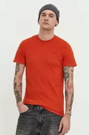 Koszulki męskie - Superdry t-shirt bawełniany męski kolor pomarańczowy gładki - miniaturka - grafika 1