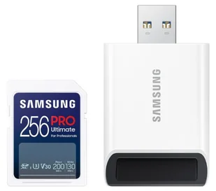 Samsung PRO Ultimate 2023 SD 256GB 200/130MB/s U3 V30 + czytnik - Karty pamięci - miniaturka - grafika 1