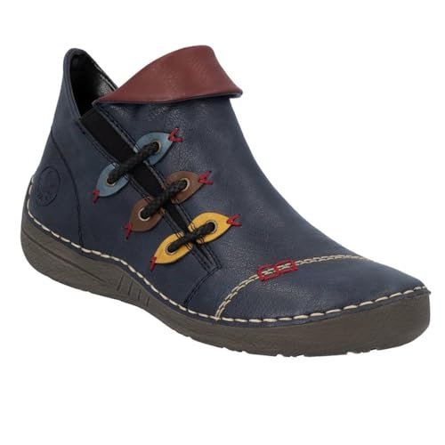 Rieker Damskie botki 72581, niebieski, 39 EU