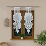 Firany - PANEL EKRAN ŻAKARDOWY 130x45 BIAŁY ŁAPACZ SNÓW FIRANKA LEA - miniaturka - grafika 1