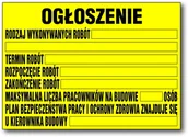 Akcesoria BHP - Bioz Tablica Pcv Informacyjna Budowlana Ogłoszenie - miniaturka - grafika 1