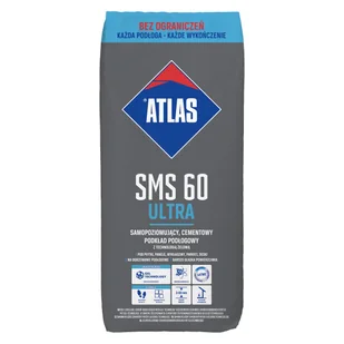 Podkład żelowy cementowy samopoziomujący SMS 60 ULTRA ATLAS 25 kg - Zaprawy budowlane - miniaturka - grafika 1