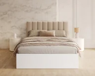 Łóżka - Łóżko do sypialni GRENADA białe z pojemnikiem i stelażem podnoszonym - 120x200 - TRINITY - Czarny - miniaturka - grafika 1