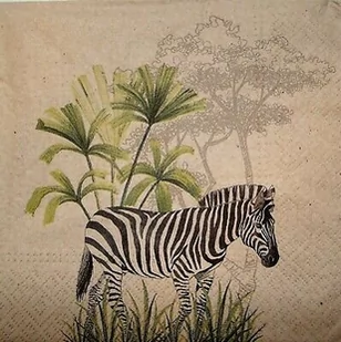 Serwetki Zebra 33x33cm 20szt - PAW - Folia, papier śniadaniowy, serwetki - miniaturka - grafika 1