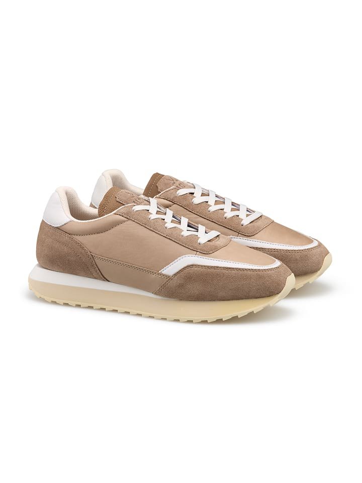 LLOYD Skórzane sneakersy w kolorze jasnobrązowo-białym