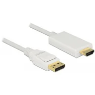 Kable komputerowe i do monitorów - Delock KABEL DISPLAYPORT M->HDMI M 2M 4K BIAŁY - miniaturka - grafika 1