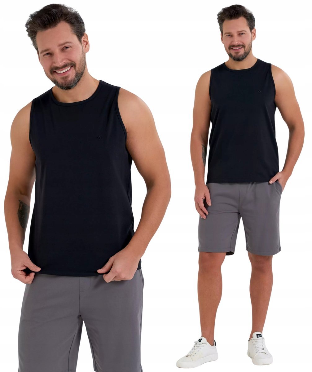 PODKOSZULKA KOSZULKA MĘSKA GŁADKA CZARNA 100 % BAWEŁNA KLASYCZNA MORAJ 3XL