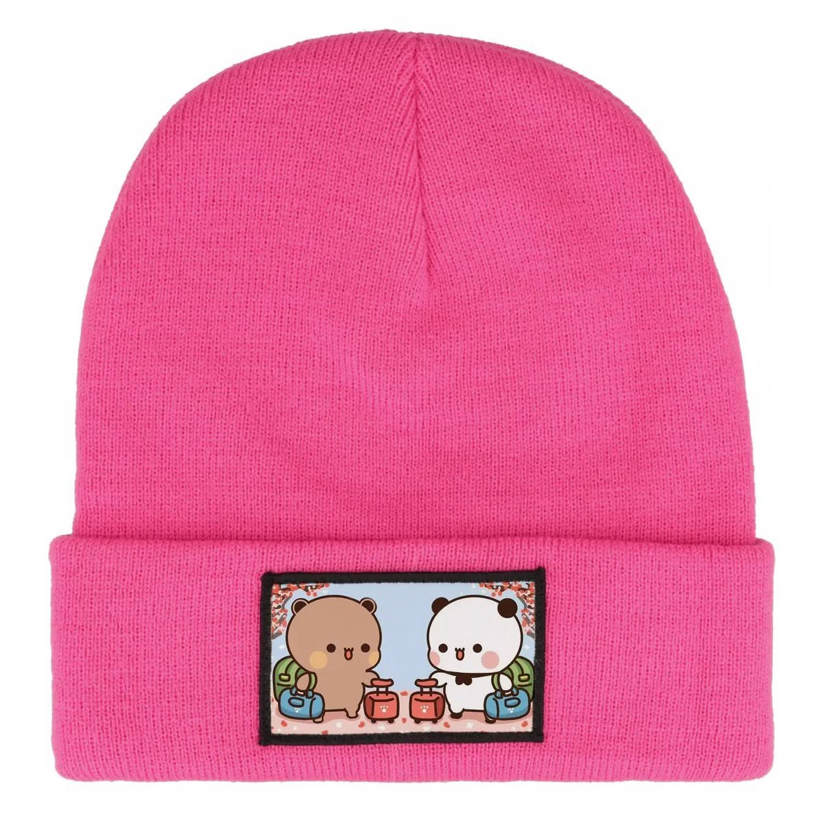 CZAPKA ZIMOWA CIEPŁA RÓŻOWA DZIECIĘCA Z MOTYWEM BUBU I DUDU MIX WZORÓW