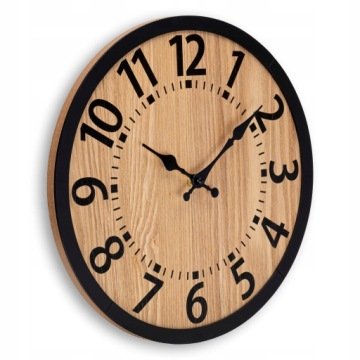 Zegar Ścienny Duży Drewniany Cichy Na Ścianę Nowoczesny Loft Czytelny 35 cm