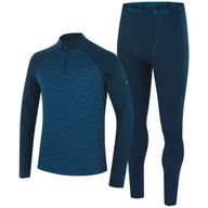 Bielizna sportowa męska - Zestaw męski Zulu Merino 240 Zip Long Rozmiar: M / Kolor: niebieski - miniaturka - grafika 1