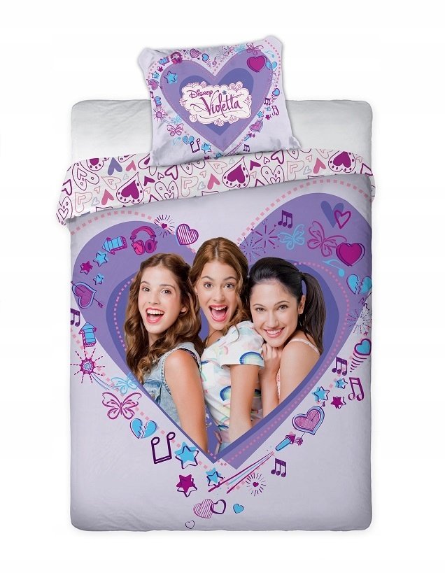 pościel dziecięca młodzieżowa bawełniana 160x200 Violetta Disney