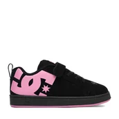 Buty dla dziewczynek - Sneakersy DC Shoes EO-COURT GRAFFIK ELASTIC TODDLER DC02547003 Czarny - miniaturka - grafika 1