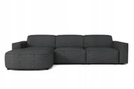Narożniki - Sofa modułowa w kształcie L California narożnik tkanina Luna czarny lewy - miniaturka - grafika 1
