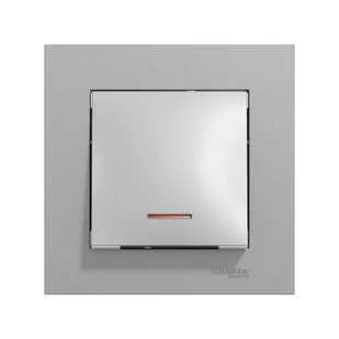 Schneider Electric Włącznik pojedynczy schodowy podświetlany Miluz Ed aluminium - Wyłączniki światła i elektryczne - miniaturka - grafika 1