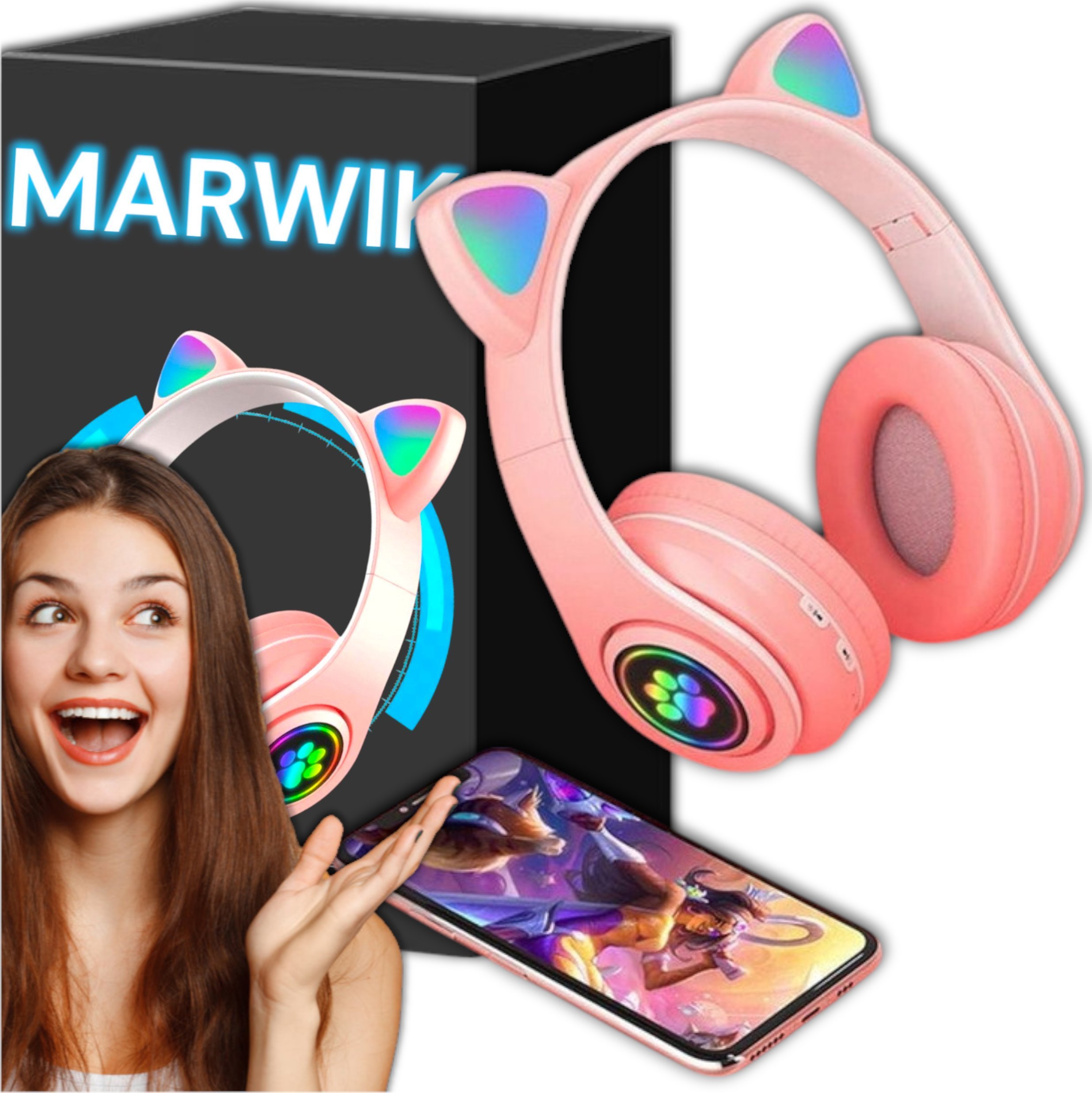 Marwik NAUSZNE KOCIE USZY ŚWIECĄCE