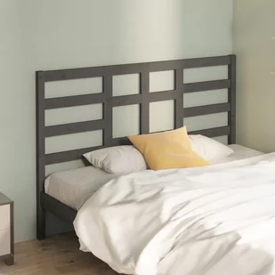 Lumarko Wezgłowie łóżka, szare, 126x4x104 cm, lite drewno sosnowe - Inne meble do sypialni - miniaturka - grafika 1