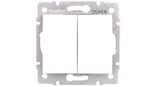 Kanlux Łącznik dwugrupowy świecznikowy LOGI 02-1010-102 bi 25066 - Wyłączniki światła i elektryczne - miniaturka - grafika 1