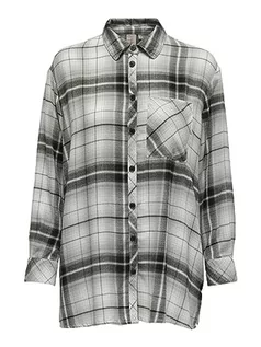 Bluzki damskie - ONLY Damska bluzka Onlkarolina L/S Noos WVN, Black/Checks:Cloud Dancer, L - grafika 1