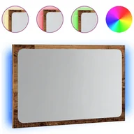 Lustra - vidaXL Lustro łazienkowe z LED, dąb artisan, 60x8,5x38 cm - miniaturka - grafika 1