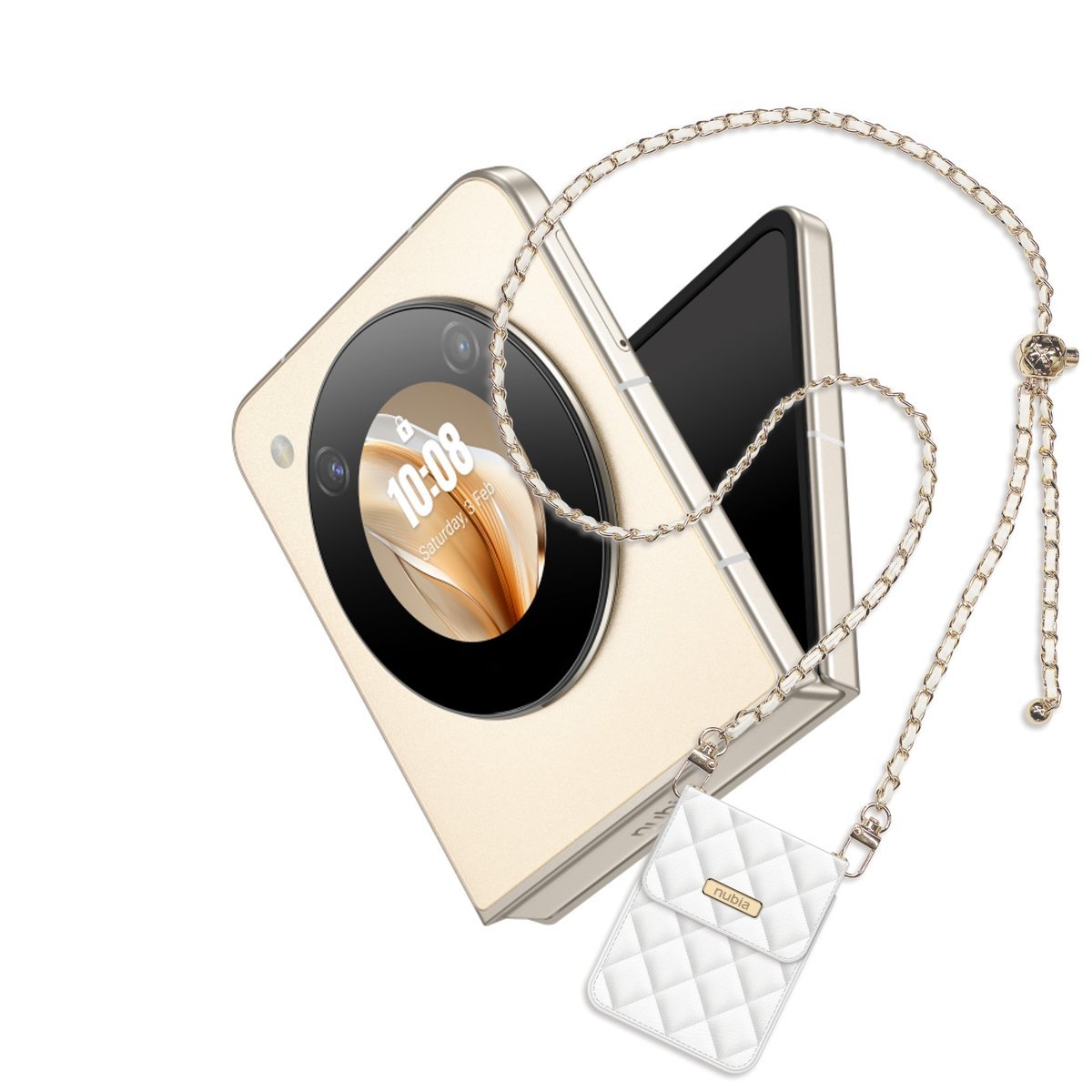 Zestaw smartfon nubia Flip 5G złoty + etui do Nubia Flip 5G