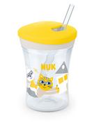 Butelki dla niemowląt - NUK Kubek "Action Cup" w kolorze żółto-szarym do nauki picia - 230 ml - miniaturka - grafika 1