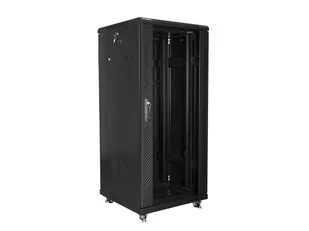 Szafa stojąca instalacyjna 19" 27U, 600mm, czarna - Szafy rack - miniaturka - grafika 1