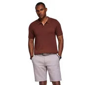 Koszulki męskie - Koszulka męska polo z klasycznym splotem ciemnobrązowa V4 OM-POSS-0159 M - miniaturka - grafika 1