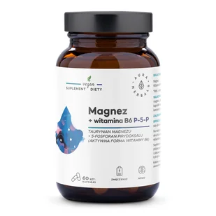 Aura Herbals Magnez + Witamina B6 (P-5-P) Suplement diety 60 kaps. - Witaminy i minerały - miniaturka - grafika 1