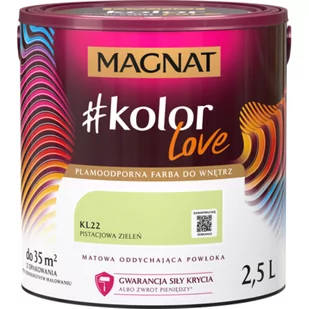 Farba #Kolor Love KL22 pistacjowa zieleń 2,5 l Magnat - Farby wewnętrzne - miniaturka - grafika 1